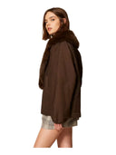Twinset - Giaccone Imbottito C/Collo Staccabile Fibra Lunga - 262Tp2181-13411 - Darkness Brown