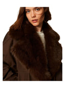 Twinset - Giaccone Imbottito C/Collo Staccabile Fibra Lunga - 262Tp2181-13411 - Darkness Brown