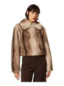 Twinset - Giacca Corta A Fibra Lunga - 262Tp2240-13812 - Animal Shade Casha/Brown