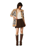 Twinset - Gonna Corta Plissettata C/Elastico Logato - 262Tp2351-13411 - Darkness Brown