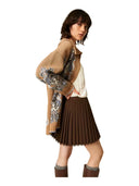 Twinset - Gonna Corta Plissettata C/Elastico Logato - 262Tp2351-13411 - Darkness Brown