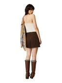 Twinset - Gonna Corta Plissettata C/Elastico Logato - 262Tp2351-13411 - Darkness Brown