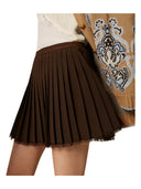 Twinset - Gonna Corta Plissettata C/Elastico Logato - 262Tp2351-13411 - Darkness Brown