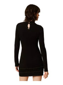 Twinset - Mini Abito In Maglia C/Borchie E Cappette - 262Tp3093-00006 - Nero