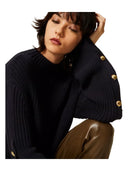 Twinset - Lupetto In Maglia Dettaglio Maniche - 262Tp3170-11989 - Blue Navy