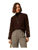 Twinset - Lupetto In Maglia Dettaglio Maniche - 262Tp3170-13411 - Darkness Brown