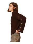 Twinset - Lupetto In Maglia Dettaglio Maniche - 262Tp3170-13411 - Darkness Brown