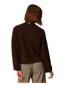Twinset - Lupetto In Maglia Dettaglio Maniche - 262Tp3170-13411 - Darkness Brown