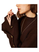 Twinset - Lupetto In Maglia Dettaglio Maniche - 262Tp3170-13411 - Darkness Brown