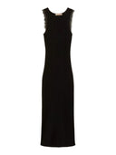 Twinset - Abito Smanicato In Maglia A Coste Dettaglio Pizzo - 262Tp3393-00006 - Nero