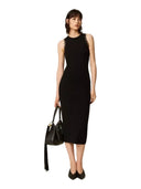 Twinset - Abito Smanicato In Maglia A Coste Dettaglio Pizzo - 262Tp3393-00006 - Nero