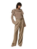 Twinset - Pantalone Largo c/Cintura - 26Tt2220-00369 - Mastice