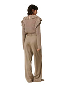 Twinset - Pantalone Largo c/Cintura - 26Tt2220-00369 - Mastice