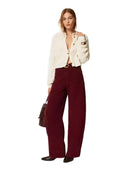 Twinset - Pantalone Largo Con Cintura - 262Tt2361-00020 - Bordeaux