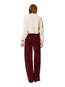 Twinset - Pantalone Largo Con Cintura - 262Tt2361-00020 - Bordeaux