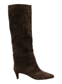 Twinset - Stivale T.M. In Pelle Scamosciata - 262Tcp140-13411 - Darkness Brown
