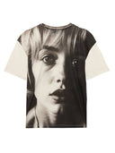 amish - t-shirt girocollo con stampa ritratto - amu146cn24-xxxx-c0069 - white