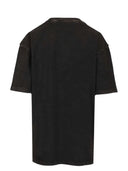 Amish - T-shirt Unisex Jersey Long hair Marmo broken - Amu146Cr633218-C0073 - Washed Black