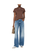 Pinko - T-Shirt Basico Jersey Logo - 100373-A34F-L78 - Marrone Terra X Piante