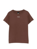 Pinko - T-Shirt Basico Jersey Logo - 100373-A34F-L78 - Marrone Terra X Piante