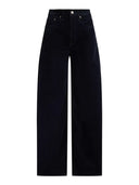 Lauren Ralph Lauren - Pantaloni a vita alta in velluto a coste - 200B34256001 - Lauren Navy