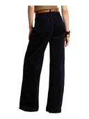 Lauren Ralph Lauren - Pantaloni a vita alta in velluto a coste - 200B34256001 - Lauren Navy