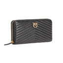 Immagine di Pinko - Ryder Zip Around Sheep Nappa C - 100250A0Gk-Z99Q - Nero-Antique Gold - PORTAFOGLIO di Pinko disponibile su Barbara1999.