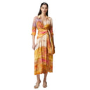 pinko - rosabella abito satin stampa p - 104829-a2g0-cn4 - mult.beige/rosa