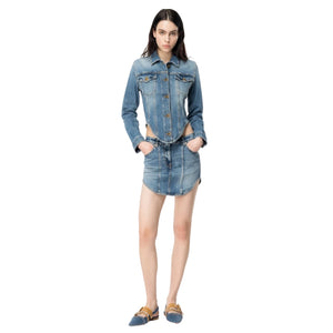 Immagine di Pinko - Miseno Gonna Denim Stretch - 102913A1Lp-Pjr - Lavaggio Vintage Scuro - GONNA di Pinko disponibile su Barbara1999.