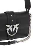 pinko - borsa love one slouchy zip mini vite - 105345-a2jg-z99e - nero limousine - matt silver