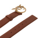 pinko - cintura love berry h4 belt vitello set - 100120a0f1-l48q - cuoio-antique gold