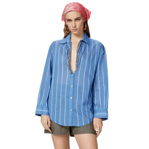 Immagine di Pinko - Capirai Camicia Mussola Tinto - 104708-A2Et-Ezz - Bluette/Bianco - Camicia di Pinko disponibile su Barbara1999.