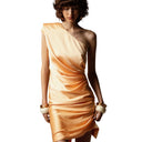 Nineminutes - Abito Monospalla In Raso The Atena Satin - 25Ssnab-0007-Apricoat - Apricoat