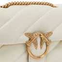 pinko - love puff mini cl sheep nappa - 100039-a0f2-z14q - bianco seta-antique gold