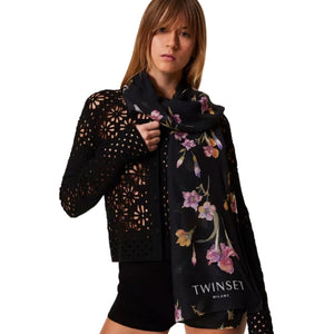 Immagine di Twinset - Kefia In Tessuto Con Stampa Oval T Sfumati - 251Ta4340-12328 - St.Iris Multicolor/Black - Kefia di Twinset disponibile su Barbara1999.