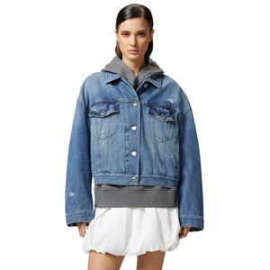 Immagine di Pinko - Gaborone Giubbino Denim Rebel - 104644-A2E1-Pjf - Lavaggio Vintage - Giubbino di Pinko disponibile su Barbara1999.
