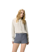 Pinko - Camicia Caitlin Fluido Ricamo - 106238-A31F-I18 - Grigio - Colomba