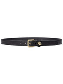 Lauren Ralph Lauren - cintura in pelle con logo sul passante - 412968763001 - black