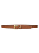 Lauren Ralph Lauren - cintura in pelle con logo sul passante - 412968763002 - brown