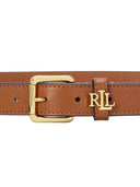 Lauren Ralph Lauren - cintura in pelle con logo sul passante - 412968763002 - brown