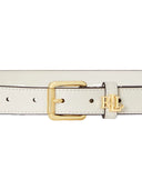 Lauren Ralph Lauren - cintura in pelle con logo sul passante - 412968763010 - white