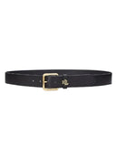 Lauren Ralph Lauren - cintura in pelle con logo sul passante - 412968765001 - black