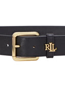 Lauren Ralph Lauren - cintura in pelle con logo sul passante - 412968765001 - black