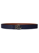 Lauren Ralph Lauren - cintura double-face martellata con logo - 412p04417001 - blue