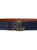 Lauren Ralph Lauren - cintura double-face martellata con logo - 412p04417001 - blue