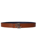 Lauren Ralph Lauren - cintura double-face martellata con logo - 412p04417001 - blue