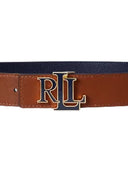 Lauren Ralph Lauren - cintura double-face martellata con logo - 412p04417001 - blue
