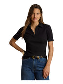 Lauren Ralph Lauren - Polo a coste con maniche al gomito - 200P10120006 - BLACK