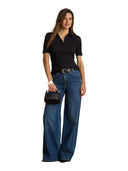Lauren Ralph Lauren - Polo a coste con maniche al gomito - 200P10120006 - BLACK