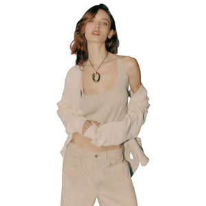 Immagine di Laneus - Knitted Cardigan Woman - S5Lawoca238-013 - Crema - Cardigan di Laneus disponibile su Barbara1999.